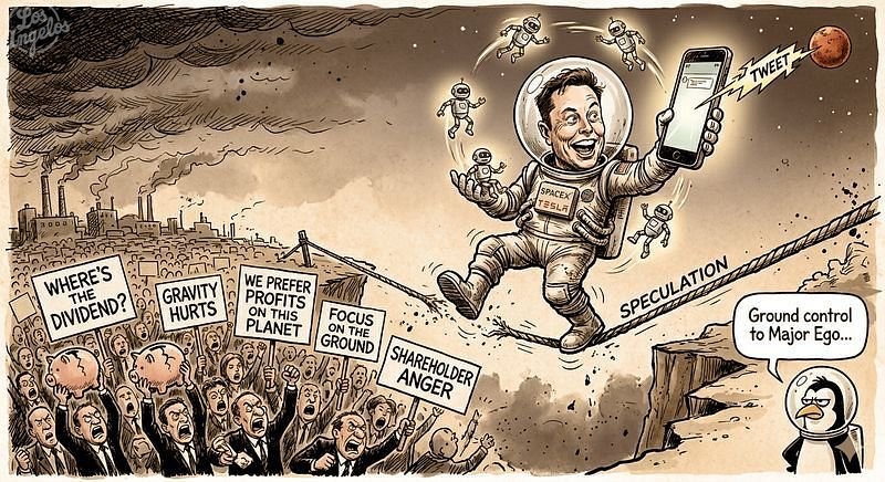 Elon Musk Tweets About Mars Robots, Forgets Investors Prefer Profits on This Planet